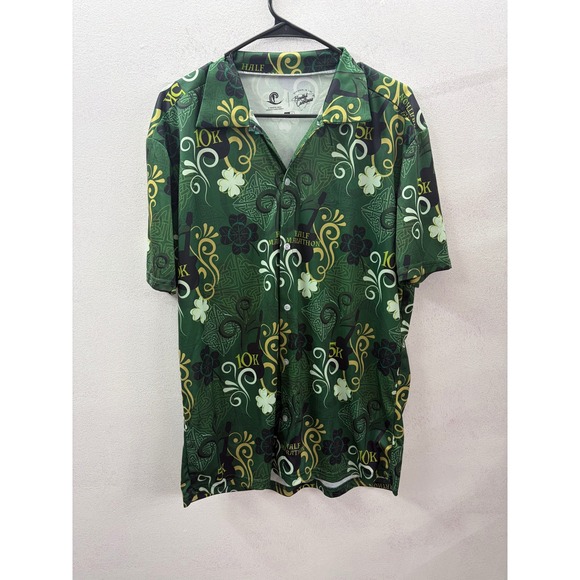 Coastal Race Productions Other - Coastal Race Productions Mens Large Green Half Marathon 10K 5K Button Down Shirt
